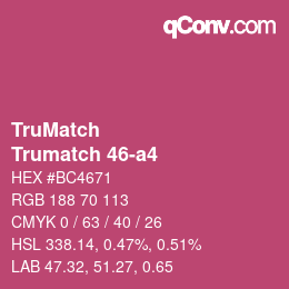 Color code: TruMatch - Trumatch 46-a4 | qconv.com