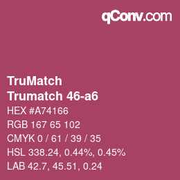 Color code: TruMatch - Trumatch 46-a6 | qconv.com