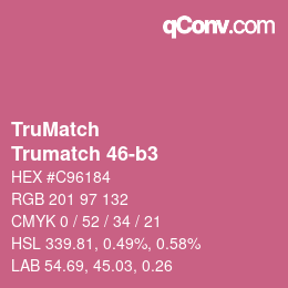 Code couleur: TruMatch - Trumatch 46-b3 | qconv.com