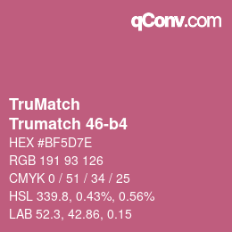 Code couleur: TruMatch - Trumatch 46-b4 | qconv.com