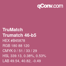 Code couleur: TruMatch - Trumatch 46-b5 | qconv.com