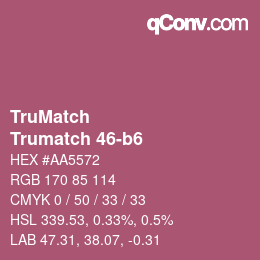 Code couleur: TruMatch - Trumatch 46-b6 | qconv.com
