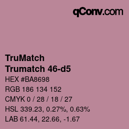 Color code: TruMatch - Trumatch 46-d5 | qconv.com