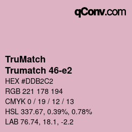Code couleur: TruMatch - Trumatch 46-e2 | qconv.com