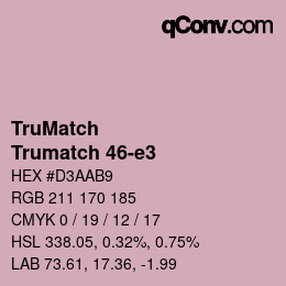 Code couleur: TruMatch - Trumatch 46-e3 | qconv.com