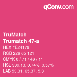 Color code: TruMatch - Trumatch 47-a | qconv.com