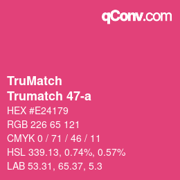 Code couleur: TruMatch - Trumatch 47-a | qconv.com