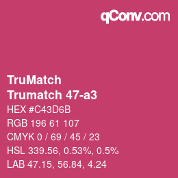 Color code: TruMatch - Trumatch 47-a3 | qconv.com