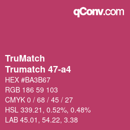 Code couleur: TruMatch - Trumatch 47-a4 | qconv.com