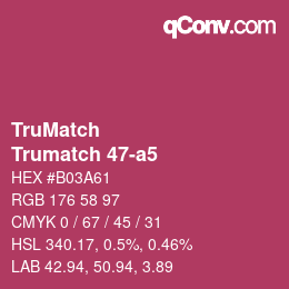 Color code: TruMatch - Trumatch 47-a5 | qconv.com