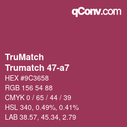 Color code: TruMatch - Trumatch 47-a7 | qconv.com