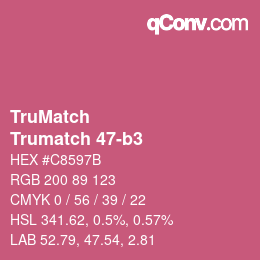 Code couleur: TruMatch - Trumatch 47-b3 | qconv.com