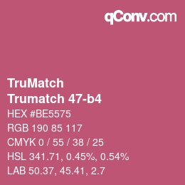 Code couleur: TruMatch - Trumatch 47-b4 | qconv.com