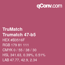 Code couleur: TruMatch - Trumatch 47-b5 | qconv.com