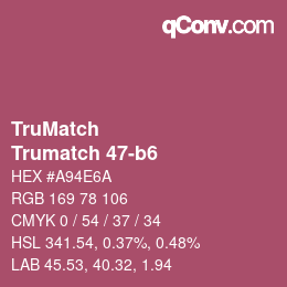 Código de color: TruMatch - Trumatch 47-b6 | qconv.com