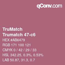 Code couleur: TruMatch - Trumatch 47-c6 | qconv.com