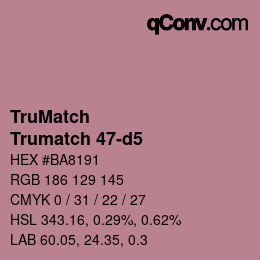 Code couleur: TruMatch - Trumatch 47-d5 | qconv.com