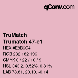 Code couleur: TruMatch - Trumatch 47-e1 | qconv.com