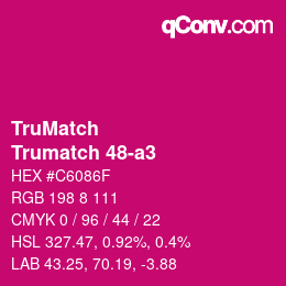 Code couleur: TruMatch - Trumatch 48-a3 | qconv.com