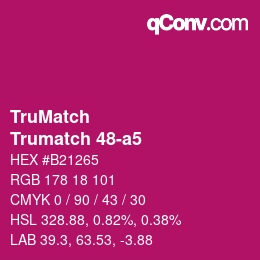 Code couleur: TruMatch - Trumatch 48-a5 | qconv.com