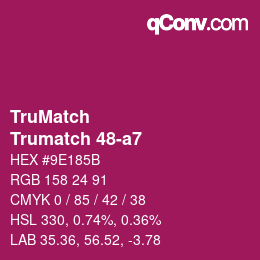 Color code: TruMatch - Trumatch 48-a7 | qconv.com