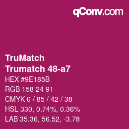 Code couleur: TruMatch - Trumatch 48-a7 | qconv.com