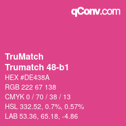 Code couleur: TruMatch - Trumatch 48-b1 | qconv.com