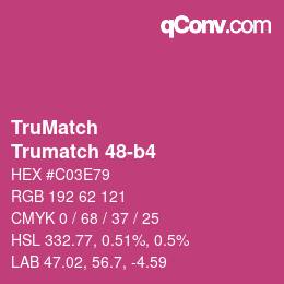 Color code: TruMatch - Trumatch 48-b4 | qconv.com