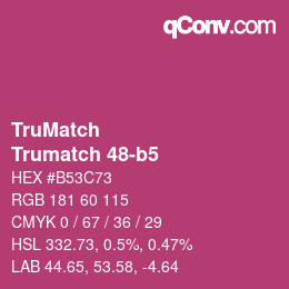 Color code: TruMatch - Trumatch 48-b5 | qconv.com
