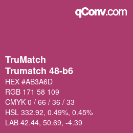 Code couleur: TruMatch - Trumatch 48-b6 | qconv.com
