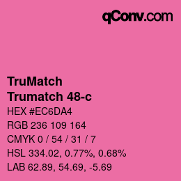 Code couleur: TruMatch - Trumatch 48-c | qconv.com