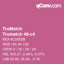 Code couleur: TruMatch - Trumatch 48-c4 | qconv.com