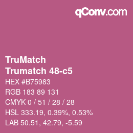 Code couleur: TruMatch - Trumatch 48-c5 | qconv.com