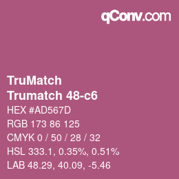 Color code: TruMatch - Trumatch 48-c6 | qconv.com