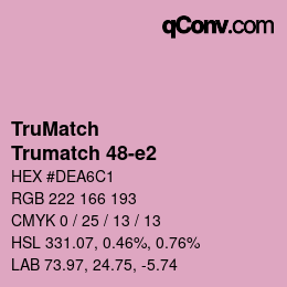 Color code: TruMatch - Trumatch 48-e2 | qconv.com