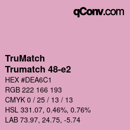 Code couleur: TruMatch - Trumatch 48-e2 | qconv.com