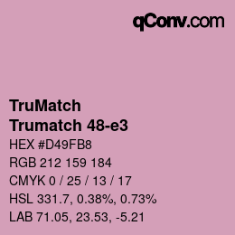 Color code: TruMatch - Trumatch 48-e3 | qconv.com