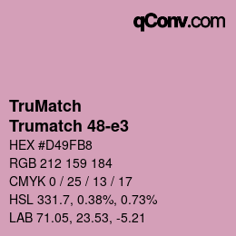 Code couleur: TruMatch - Trumatch 48-e3 | qconv.com