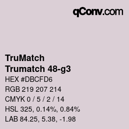 Código de color: TruMatch - Trumatch 48-g3 | qconv.com