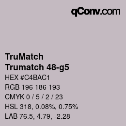 Color code: TruMatch - Trumatch 48-g5 | qconv.com