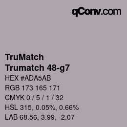 Farbcode: TruMatch - Trumatch 48-g7 | qconv.com