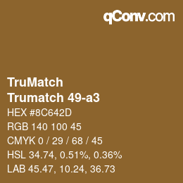 Color code: TruMatch - Trumatch 49-a3 | qconv.com