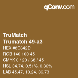 Code couleur: TruMatch - Trumatch 49-a3 | qconv.com