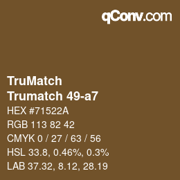Code couleur: TruMatch - Trumatch 49-a7 | qconv.com