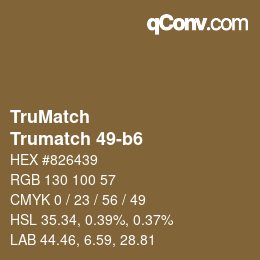 Code couleur: TruMatch - Trumatch 49-b6 | qconv.com