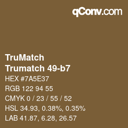Code couleur: TruMatch - Trumatch 49-b7 | qconv.com