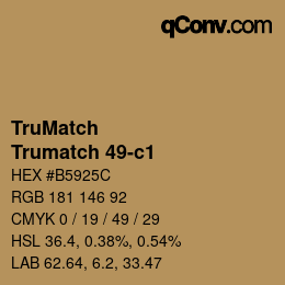 Código de color: TruMatch - Trumatch 49-c1 | qconv.com