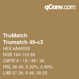 Código de color: TruMatch - Trumatch 49-c3 | qconv.com