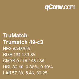 Code couleur: TruMatch - Trumatch 49-c3 | qconv.com