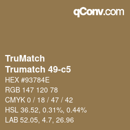 Code couleur: TruMatch - Trumatch 49-c5 | qconv.com